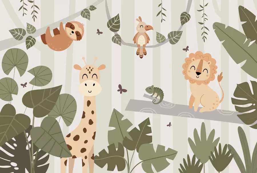 Fototapetes Ainava ar tropu dzīvniekiem w03376