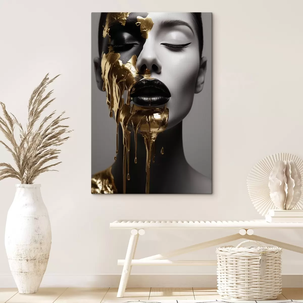 Glezna Cilvēki, meitene ar melnām lūpām s43337