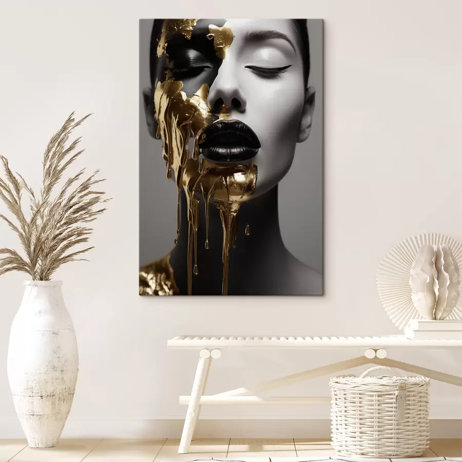 Glezna Cilvēki, meitene ar melnām lūpām s43337