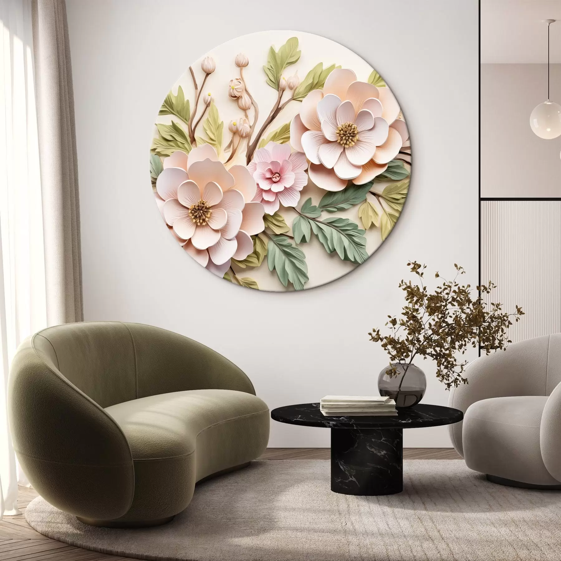 Fototapetes Lieli ziedu zari, liešanas imitācija r43333