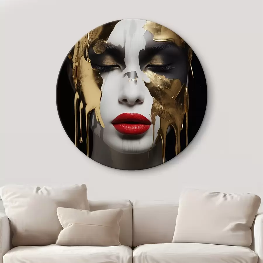 Glezna Cilvēki, meitene ar sarkanām lūpām r43336