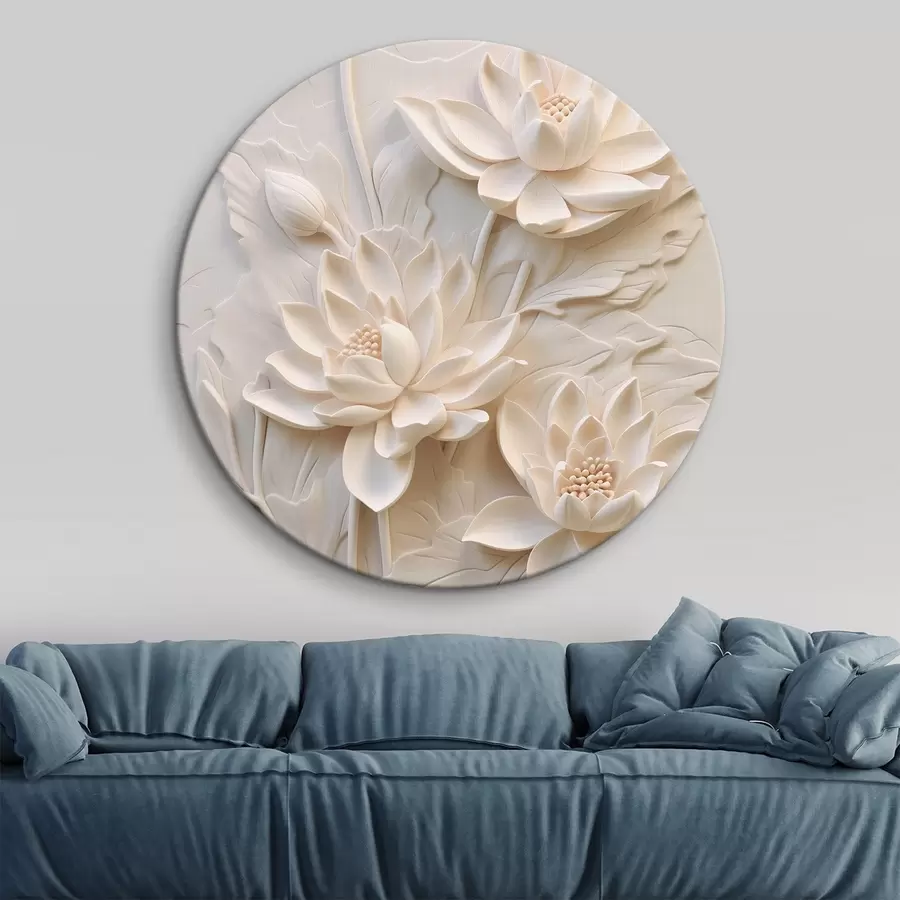 Fototapetes Balta lējuma, imitācija, ziedi r43334