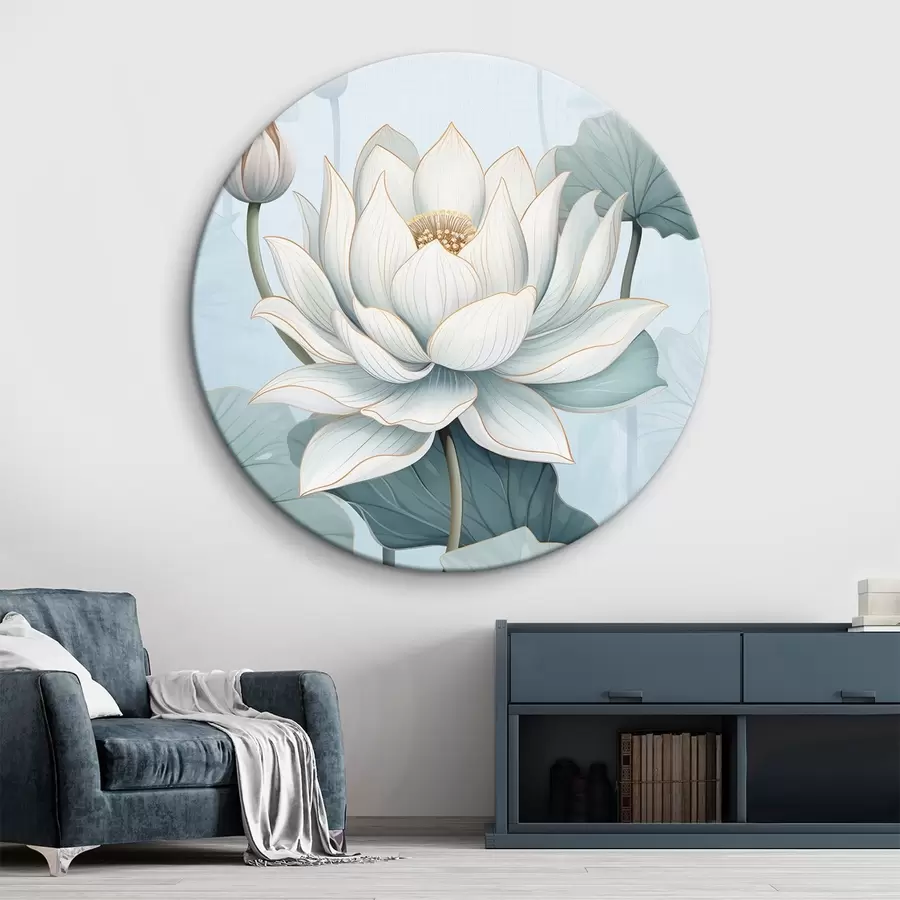 Glezna Lotosa ziedi, akvareļa imitācija r43340