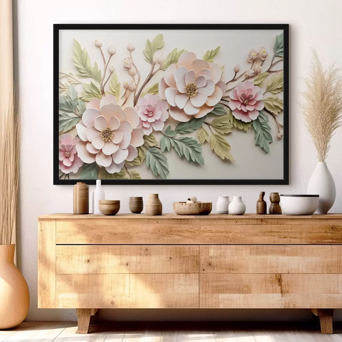 Plakāts Lieli ziedu zari, liešanas imitācija f43333