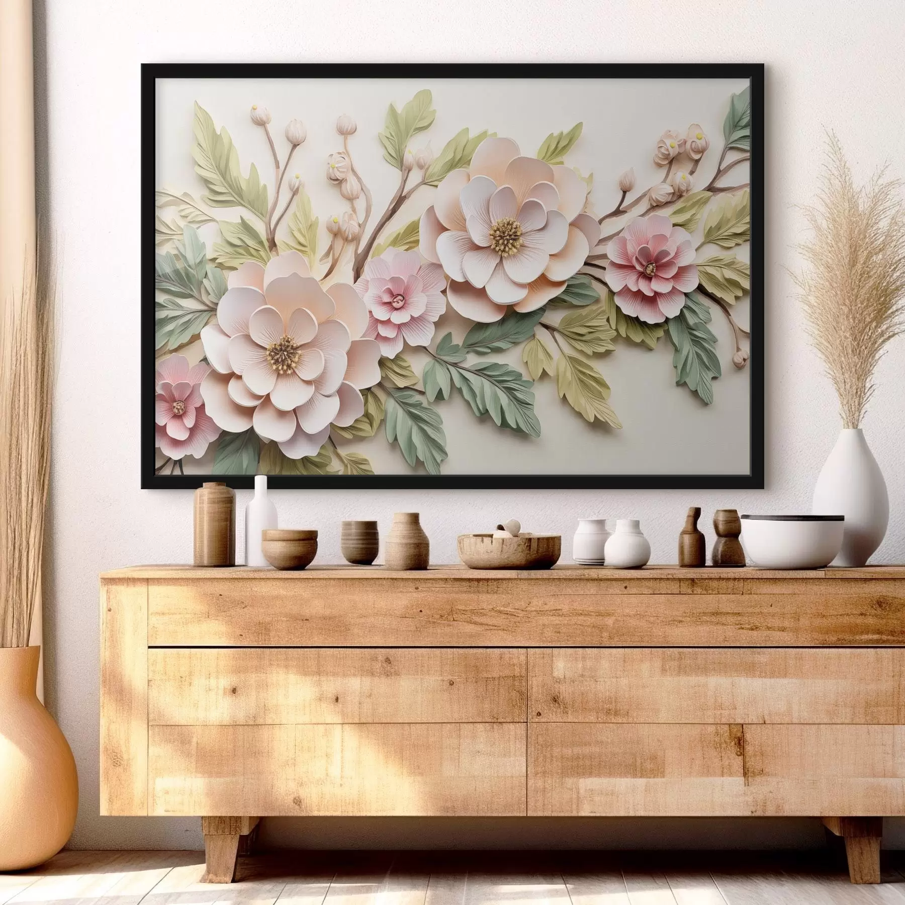 Glezna Lieli ziedu zari, liešanas imitācija f43333