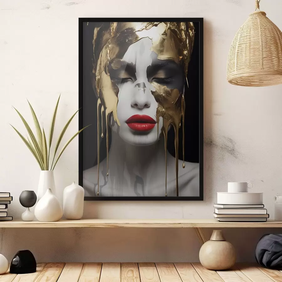 Fototapetes Cilvēki, meitene ar sarkanām lūpām f43336