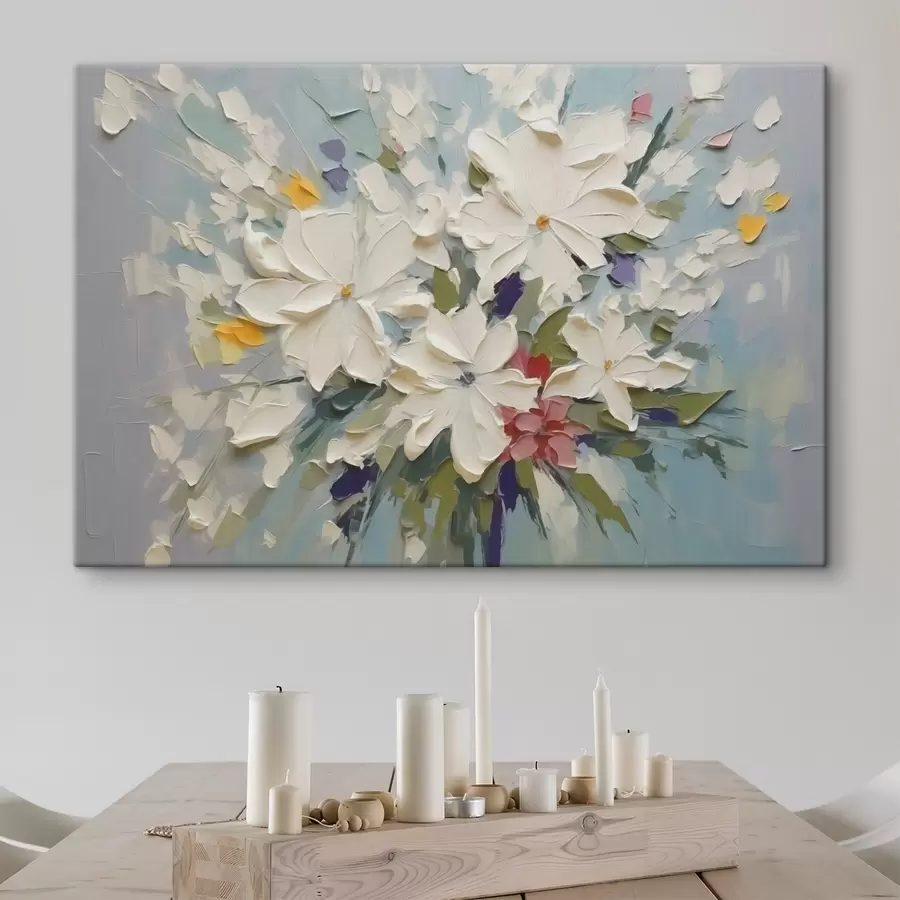 Glezna Pušķis ziedu imitācijas glezniecība s43348