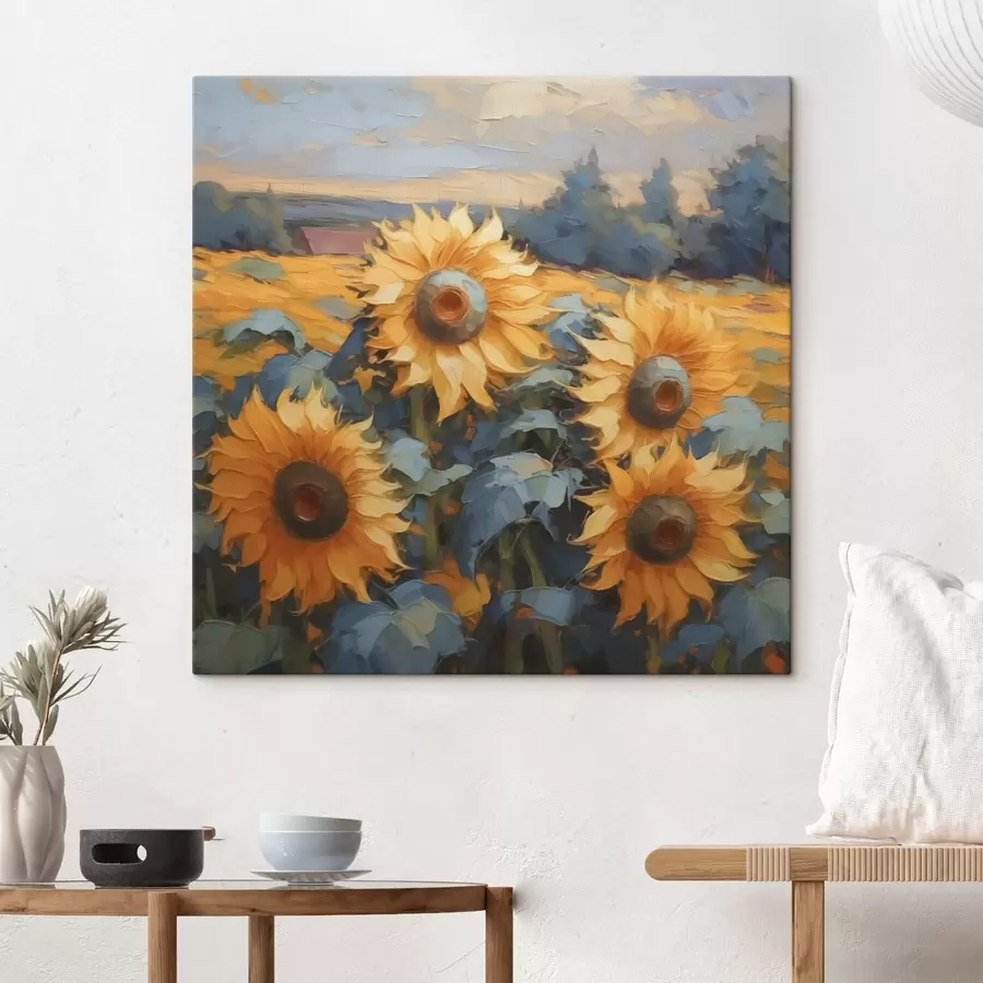 Glezna Saulespuķes imitācija glezniecība s43359