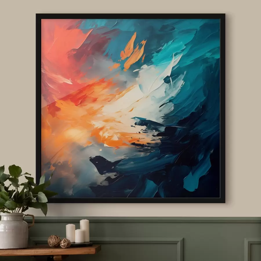 Fototapetes Abstraktā glezniecība ar lieliem izteiksmīgiem otas triepieniem f43363