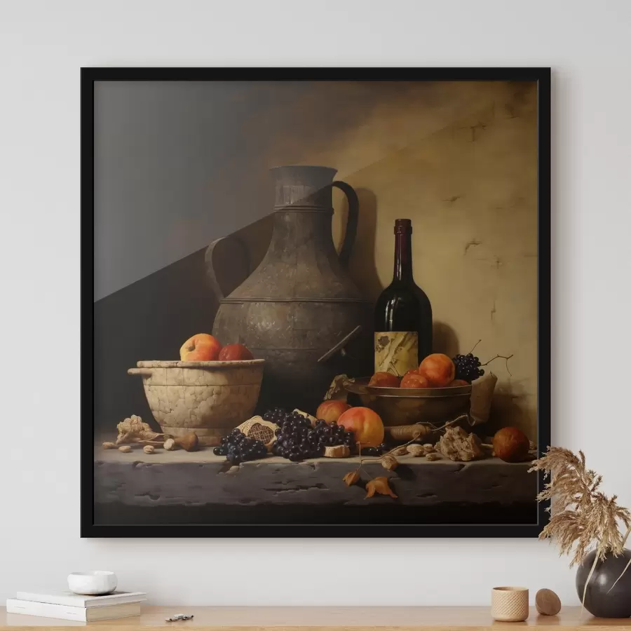 Glezna Klasiska klusā daba ar siltu apgaismojumu f43369