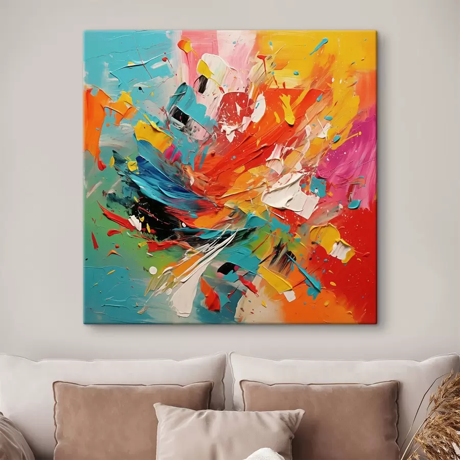 Glezna Abstrakta krāsaina otas triepienu imitācija s43377