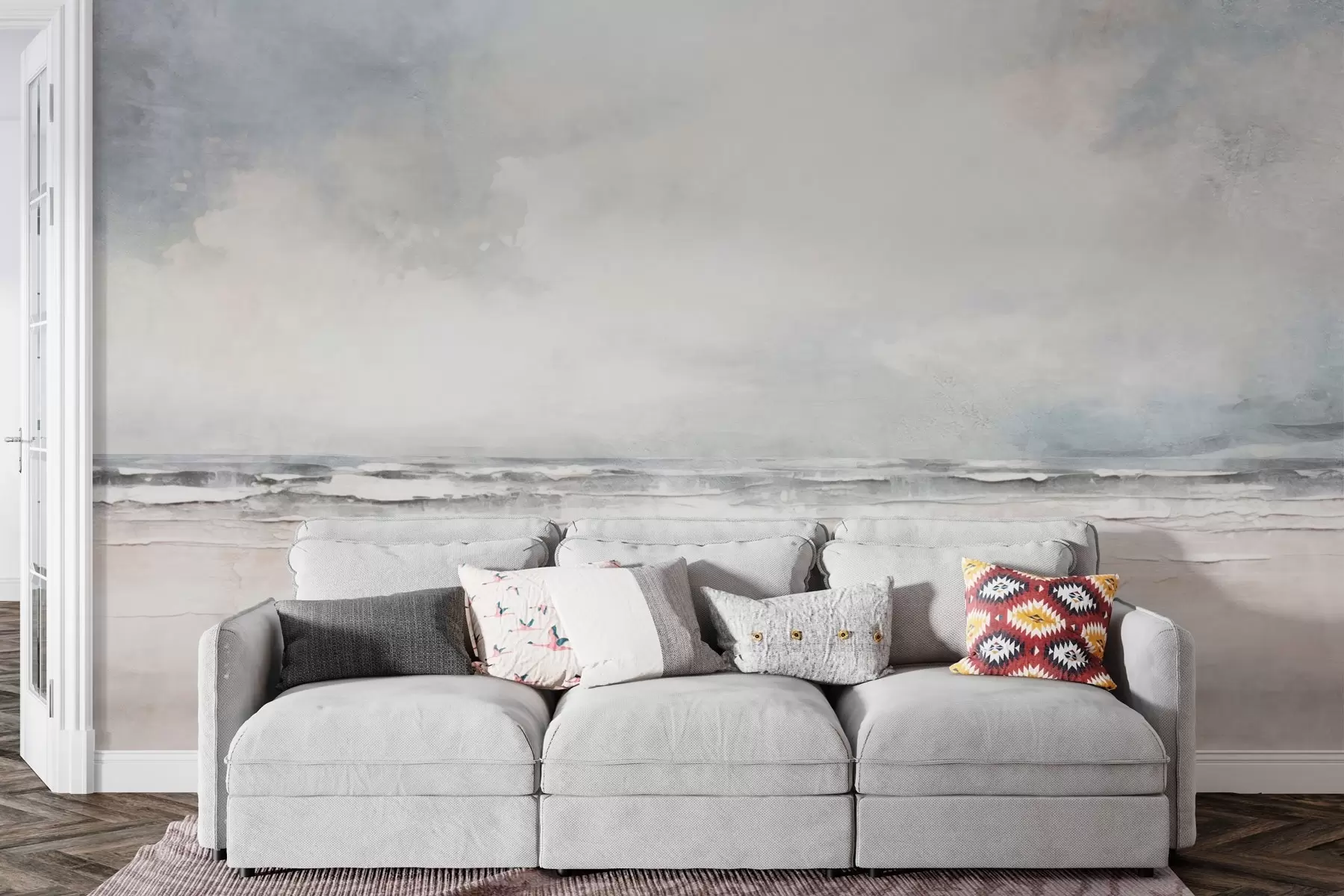 Fototapetes Abstraktais horizonts, kurā satiekas debesis un jūra w03441