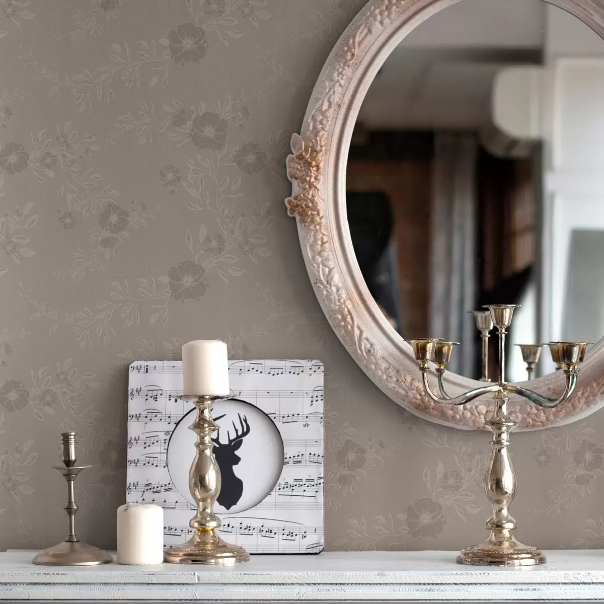 Tapetes Ziedi ar gaišām lapām a00006