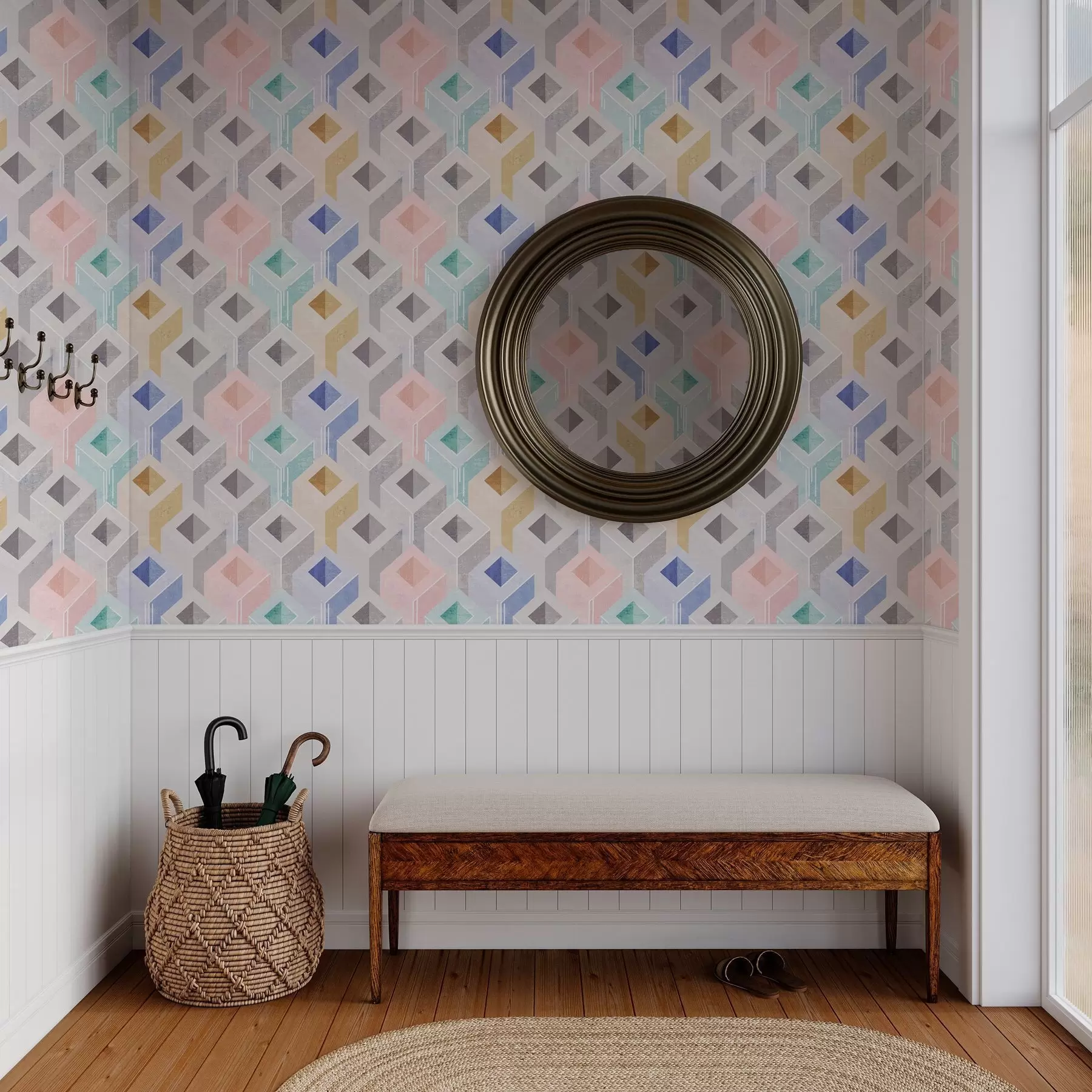 Fototapetes Daudzkrāsainas paralēlespēdas a00008