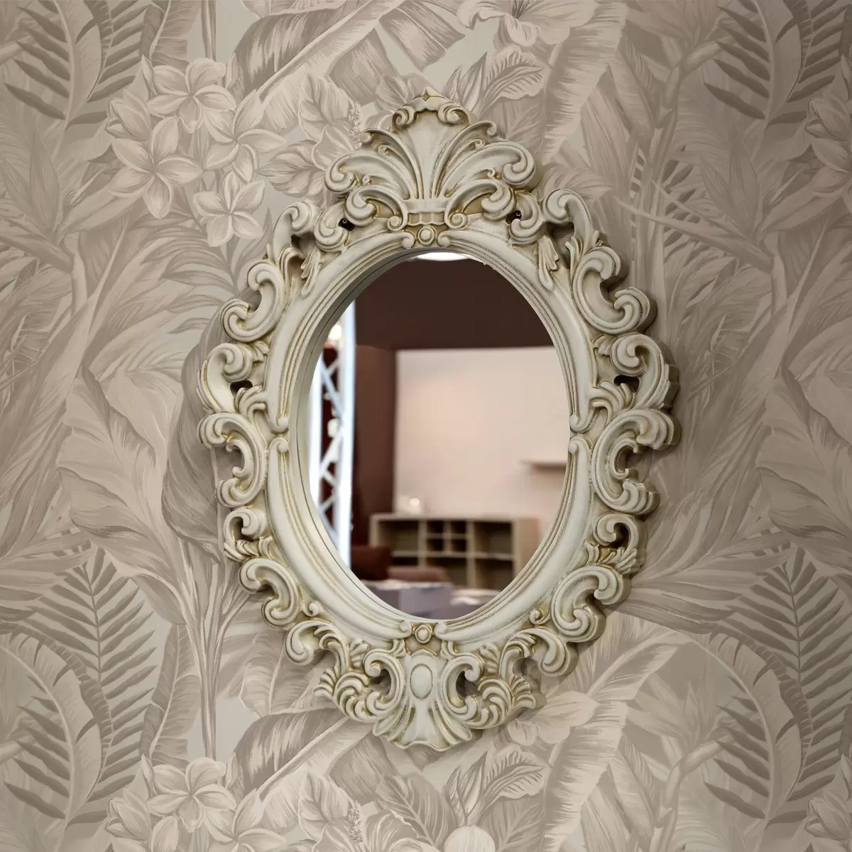 Tapetes Tropu ziedi un lapas pasteļtoņos a00024