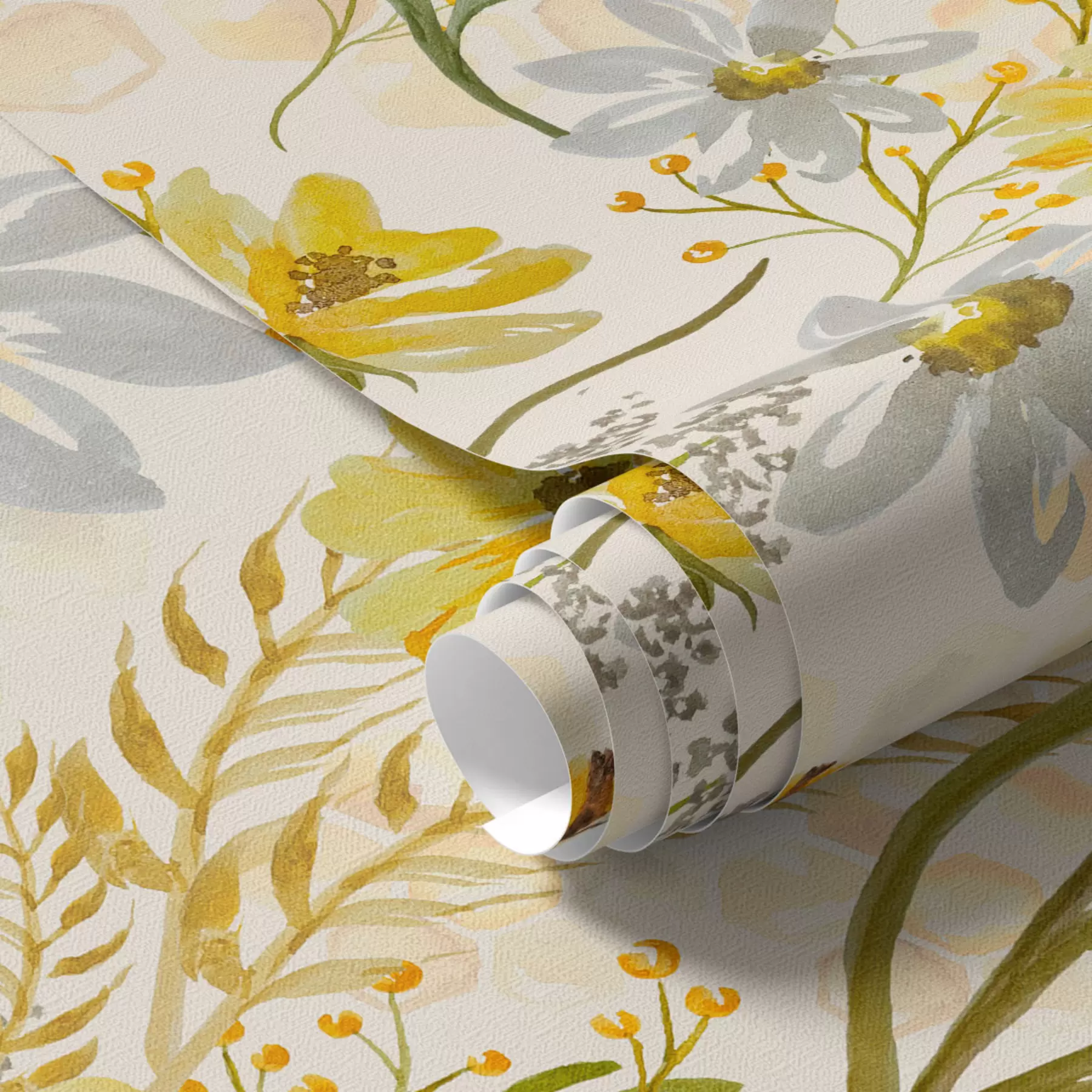 Fototapetes Spilgta ziedu kompozīcija dzeltenā krāsā a00045