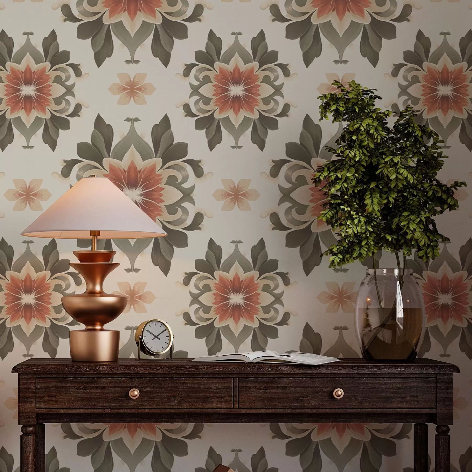 Fototapetes Abstraktais ziedu raksts uz gaiša fona a00069v1