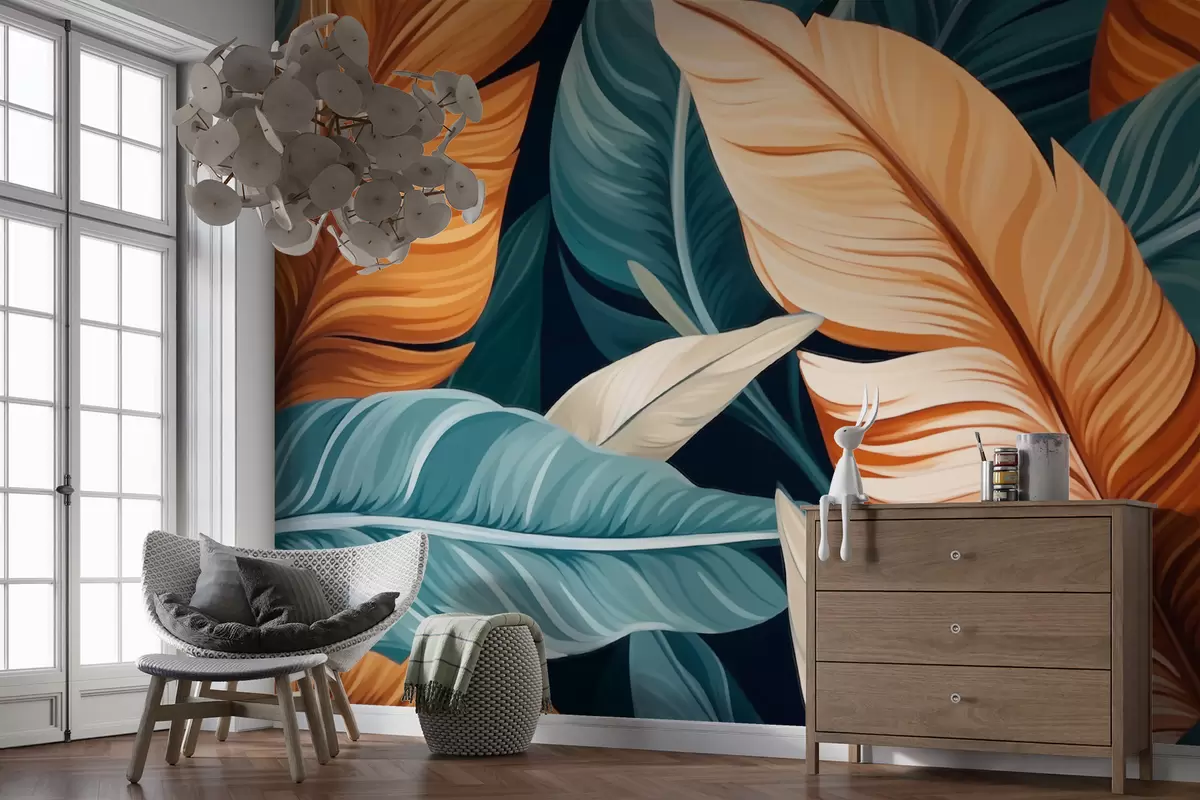 Fototapetes Abstraktas tropu lapas w03421