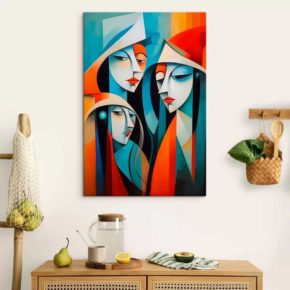 Glezna Sieviešu portretu abstraktais attēls s43411