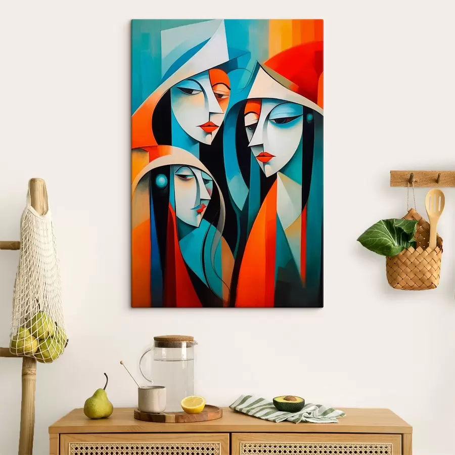 Glezna Sieviešu portretu abstraktais attēls s43411