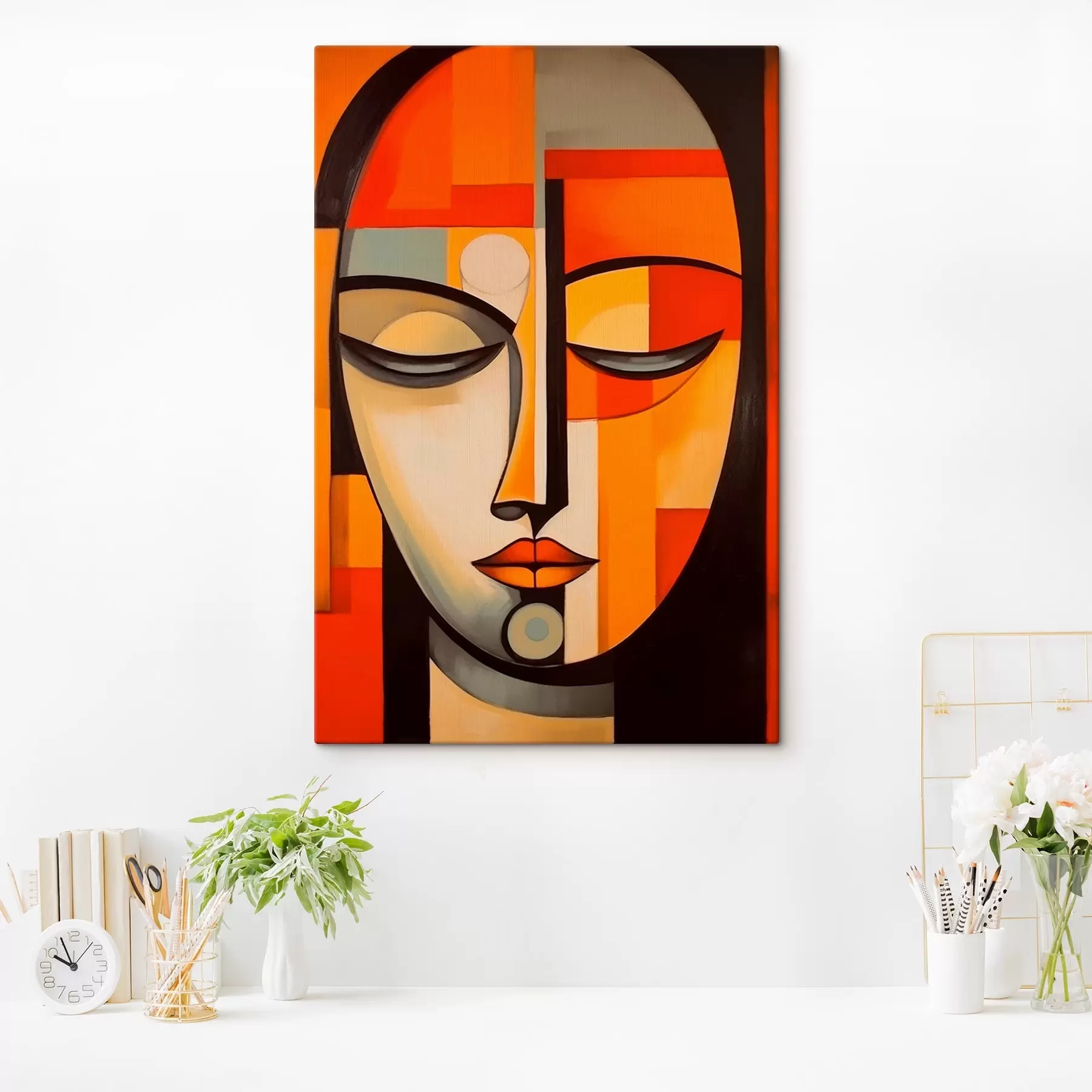 Fototapetes Ģeometrisks portrets modernisma stilā s43412