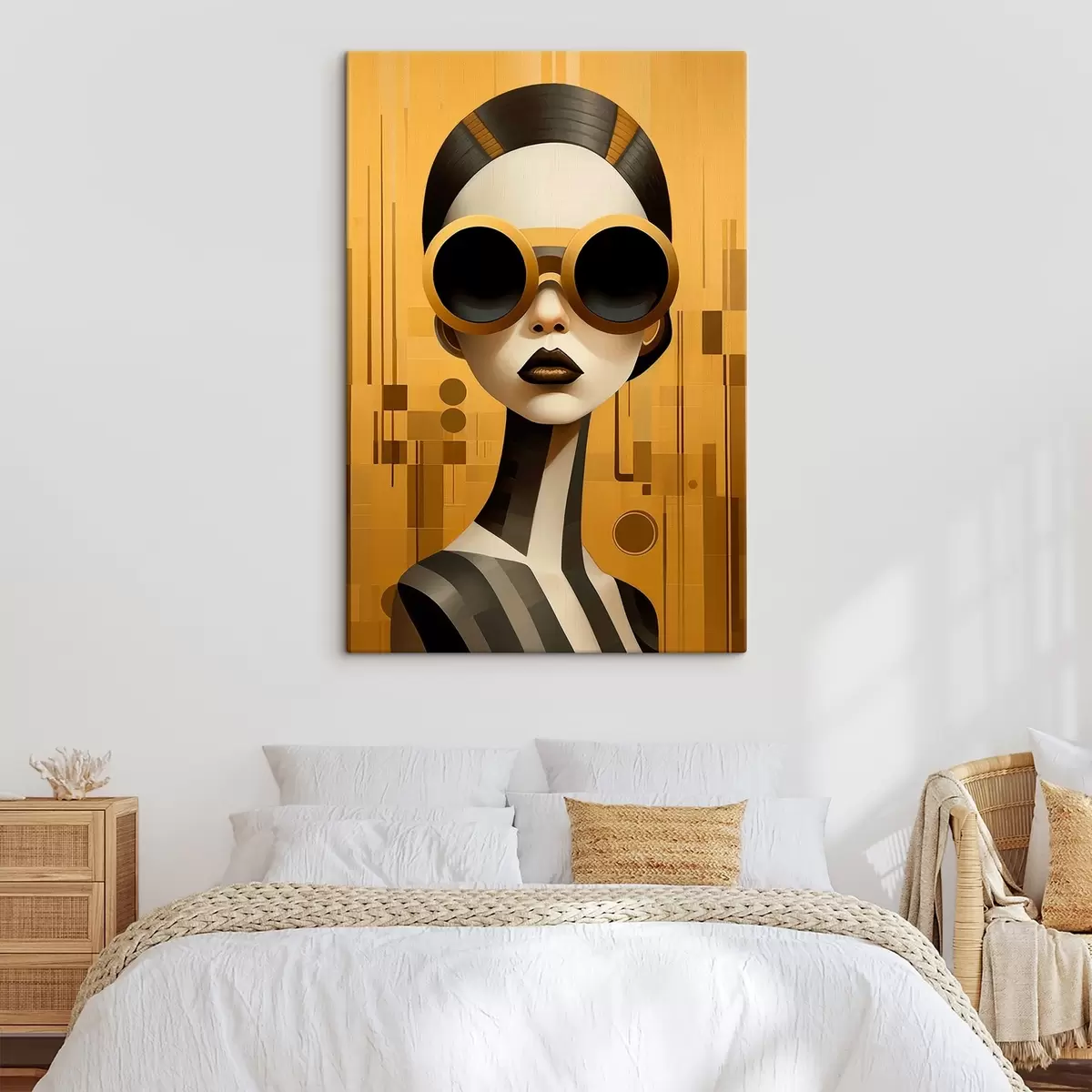 Glezna Dekoratīvs sievietes portrets retro stilā s43415