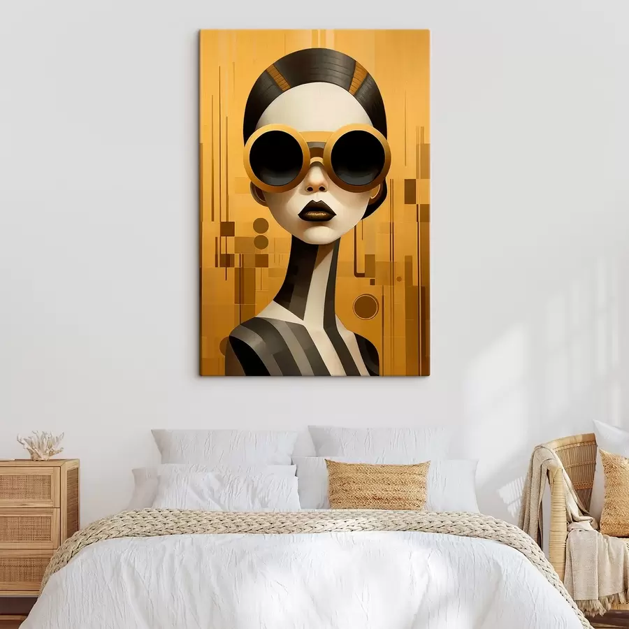 Glezna Dekoratīvs sievietes portrets retro stilā s43415