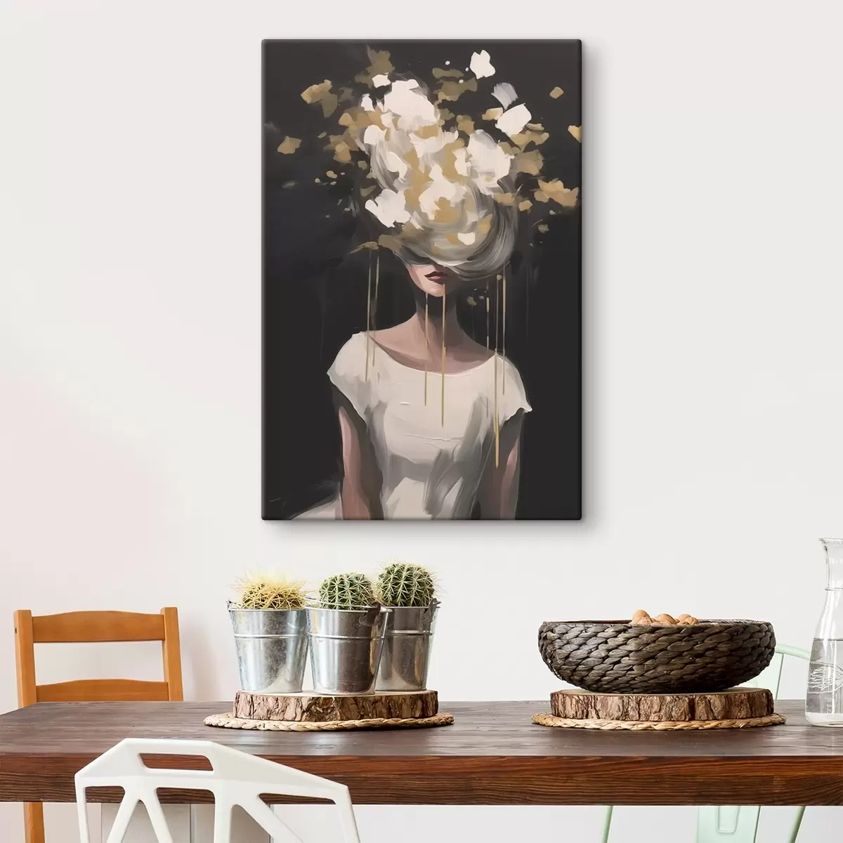 Glezna Sievietes silueta abstraktais attēls s43418