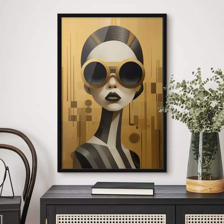 Fototapetes Dekoratīvs sievietes portrets retro stilā f43415