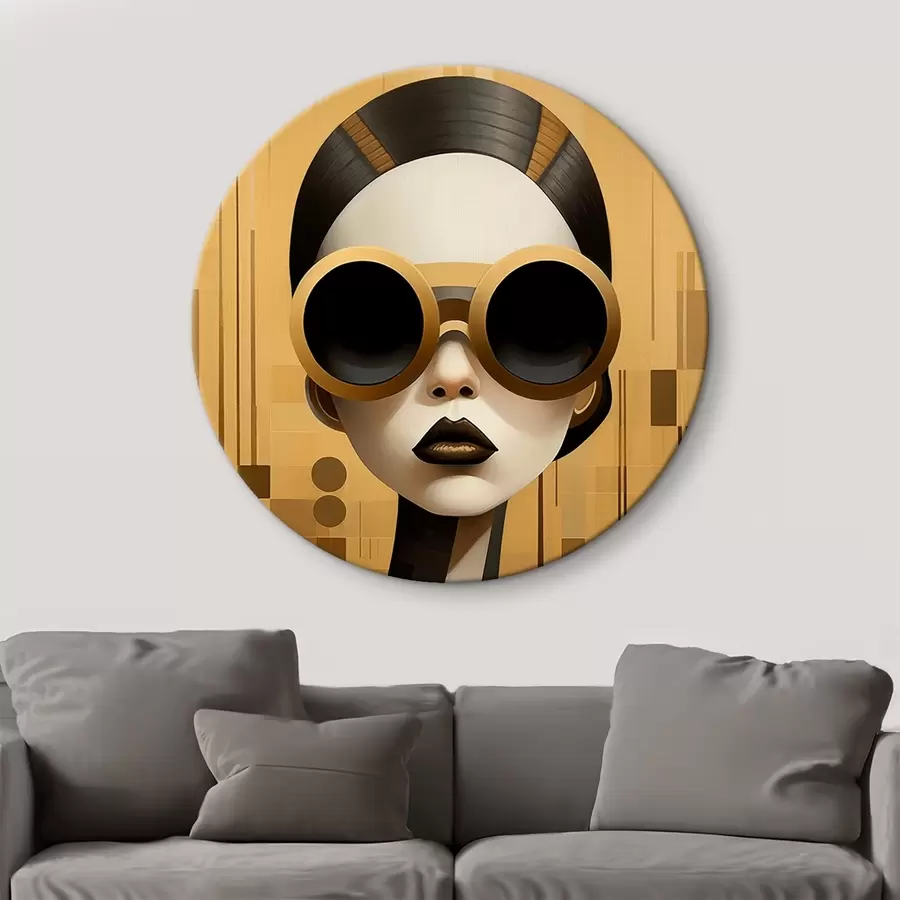 Glezna Dekoratīvs sievietes portrets retro stilā r43415