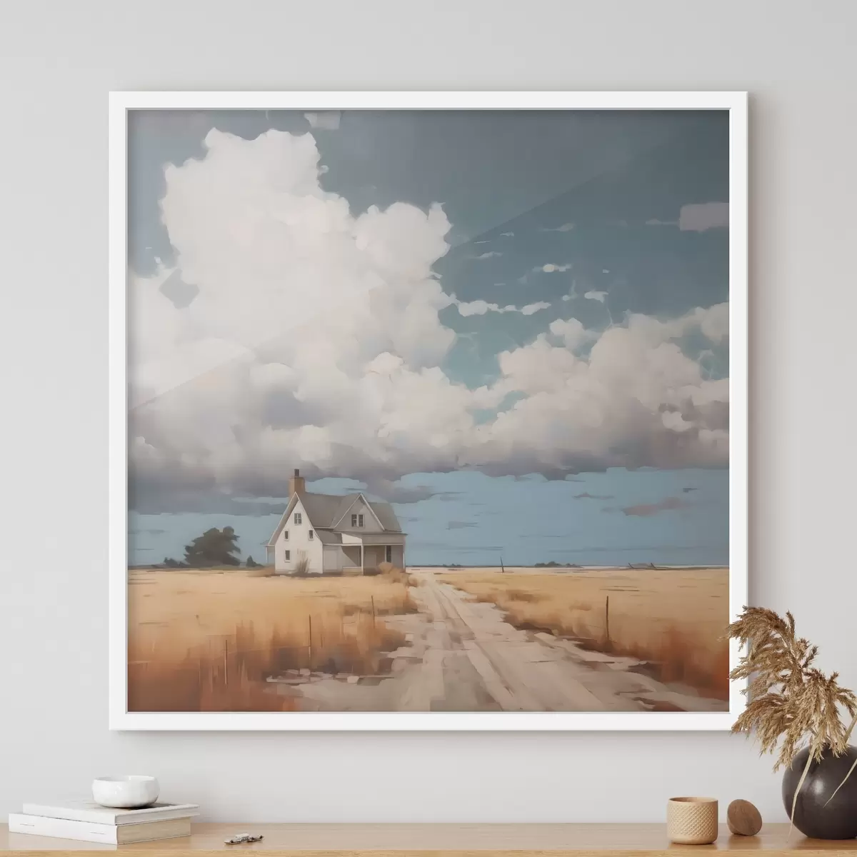 Plakāts Māja uz lauka imitācija glezniecības f43440