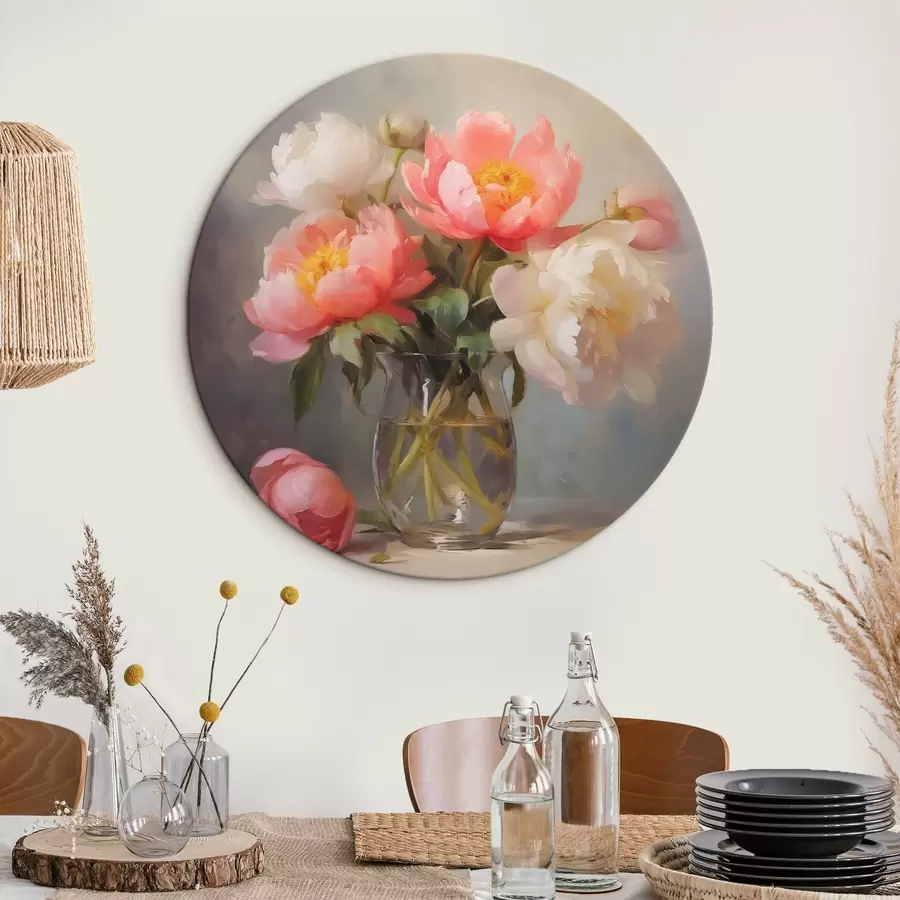 Glezna Peonijas vāzē imitācijas glezniecība r43438