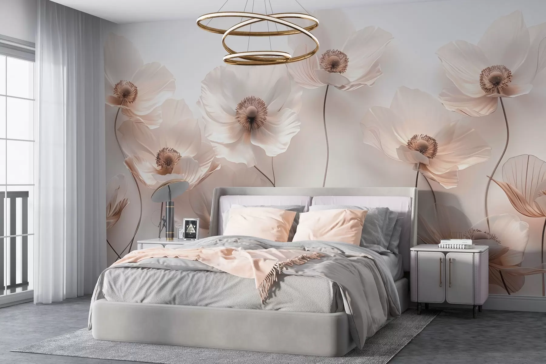 Fototapetes Smalki ziedi pasteļtoņos w03518v1