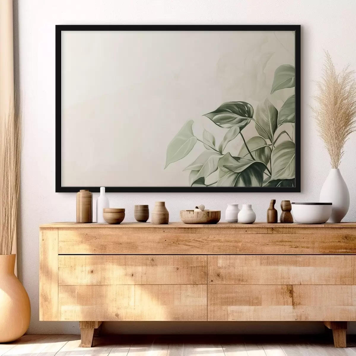 Plakāts Palmu lapas, zīmuļa stila zīmējums, tropu, zaļumi f43509