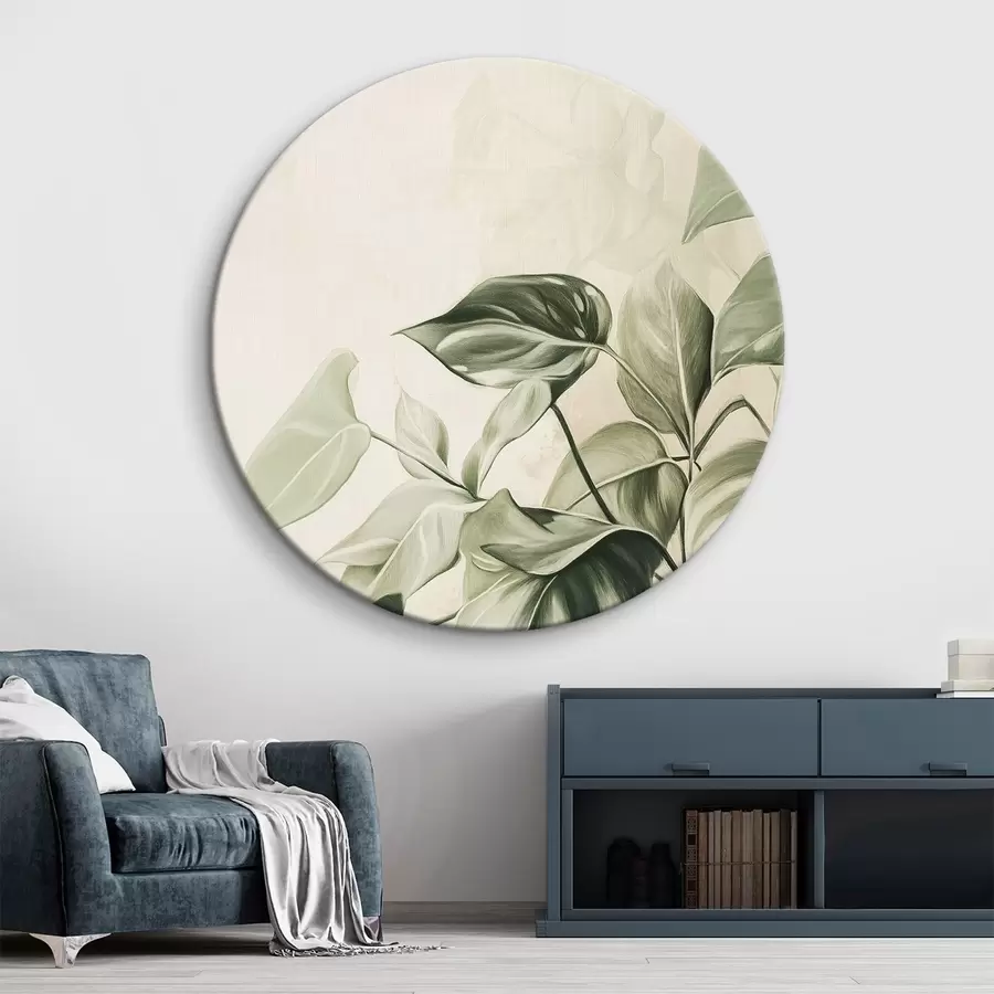 Glezna Palmu lapas, zīmuļa stila zīmējums, tropu, zaļumi r43509