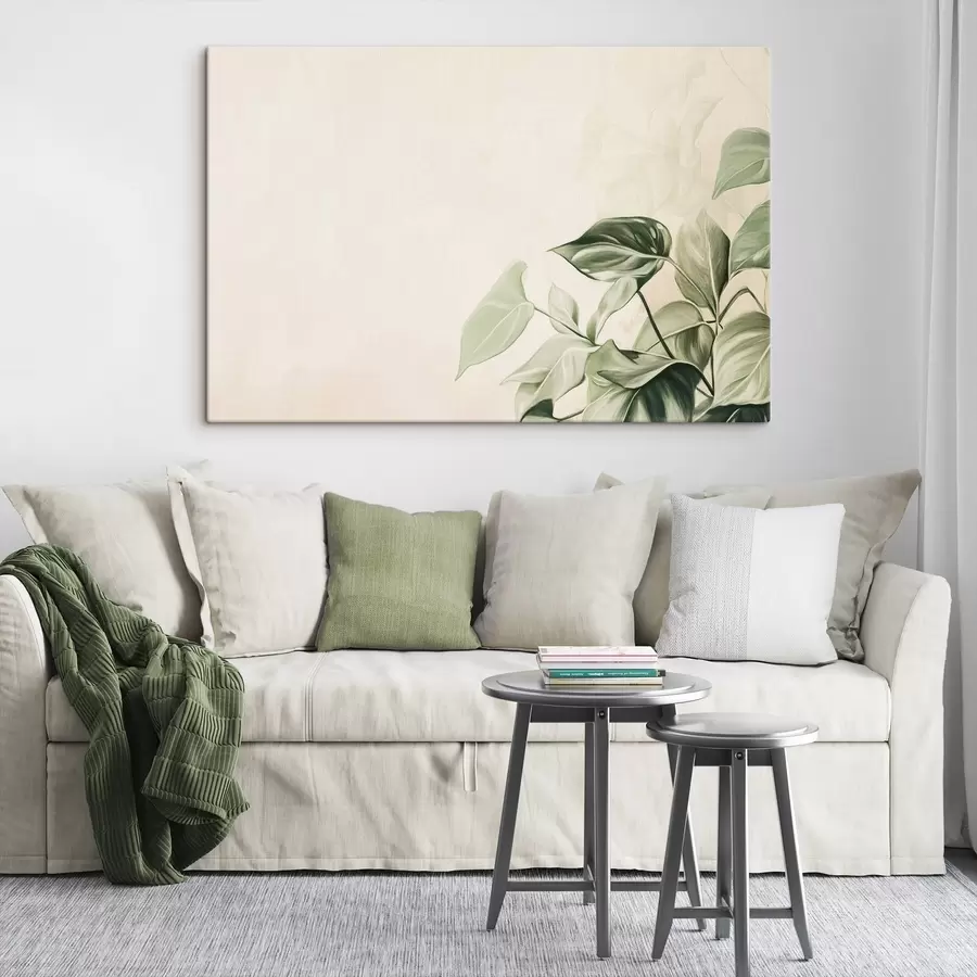Glezna Palmu lapas, zīmuļa stila zīmējums, tropu, zaļumi s43509