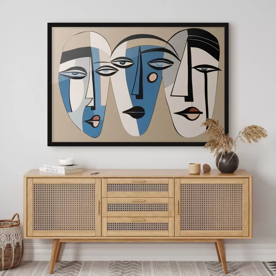 Fototapetes Kaķa abstrakts portrets ģeometriskā stilā f43526