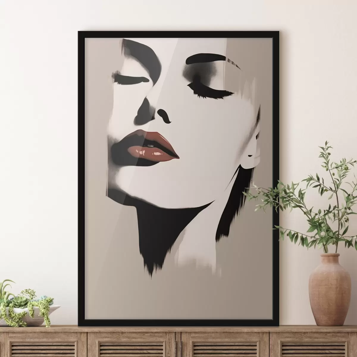 Plakāts Minimālistisks sievietes portrets f43527