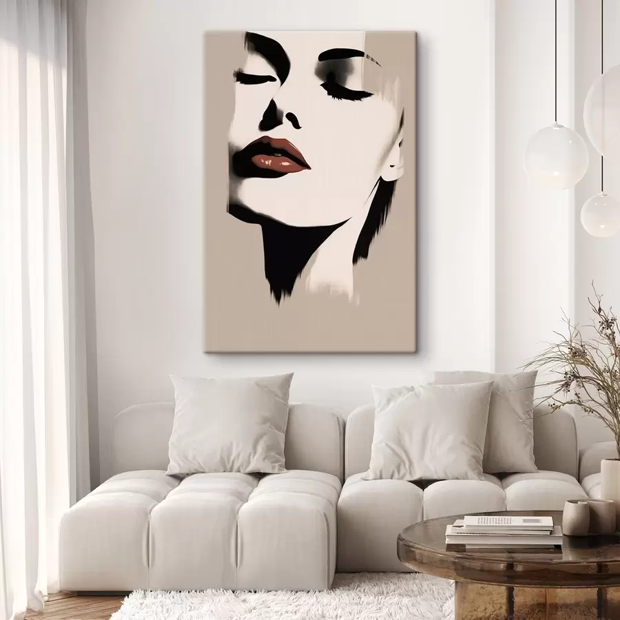 Glezna Minimālistisks sievietes portrets s43527