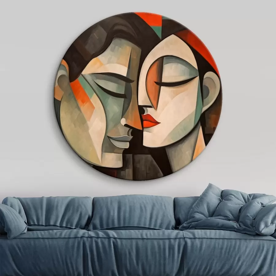 Glezna Sievietes abstraktais portrets siltās krāsās r43524