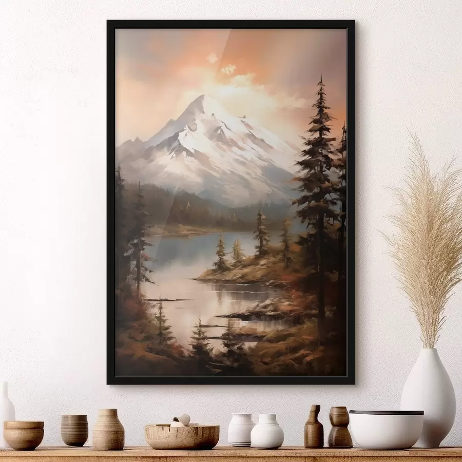 Fototapetes Dabas skats uz kalniem, upi f43543