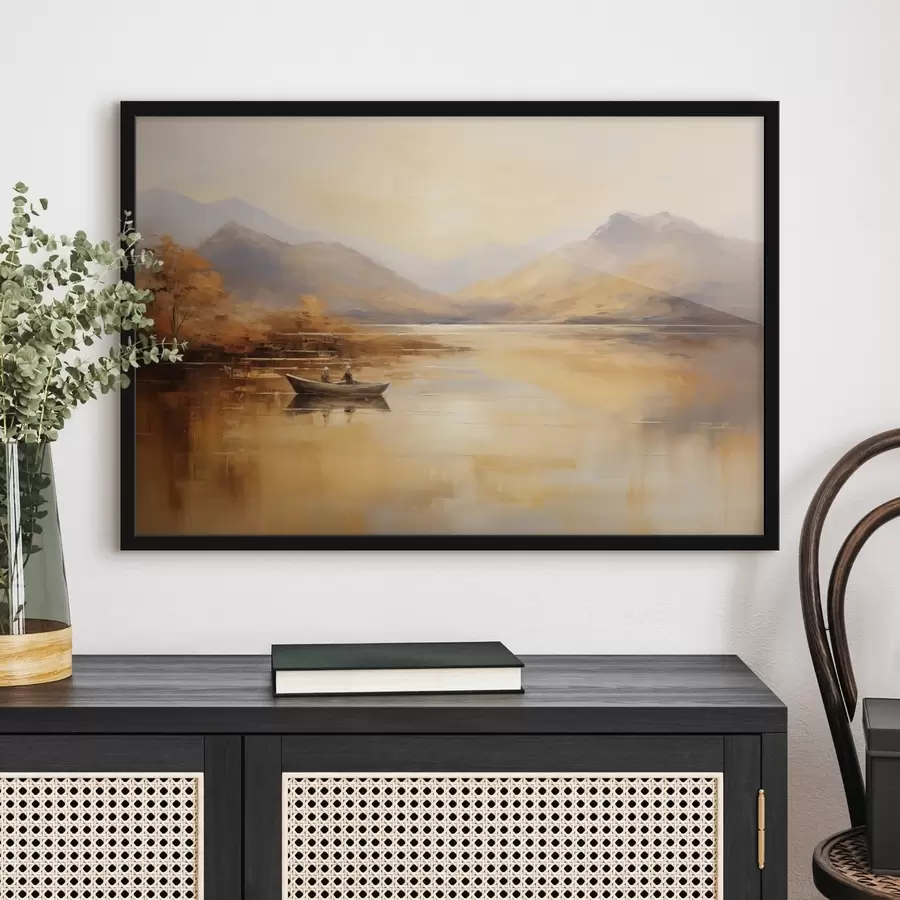 Fototapetes Makšķerēšana uz ezera imitācija pasteļa f43542