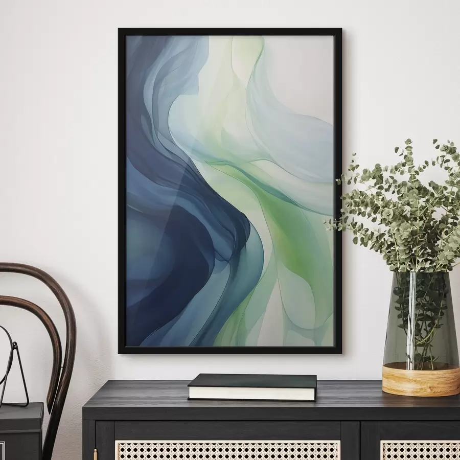 Fototapetes Krāsaini traipi zaļā un zilā krāsā f43580