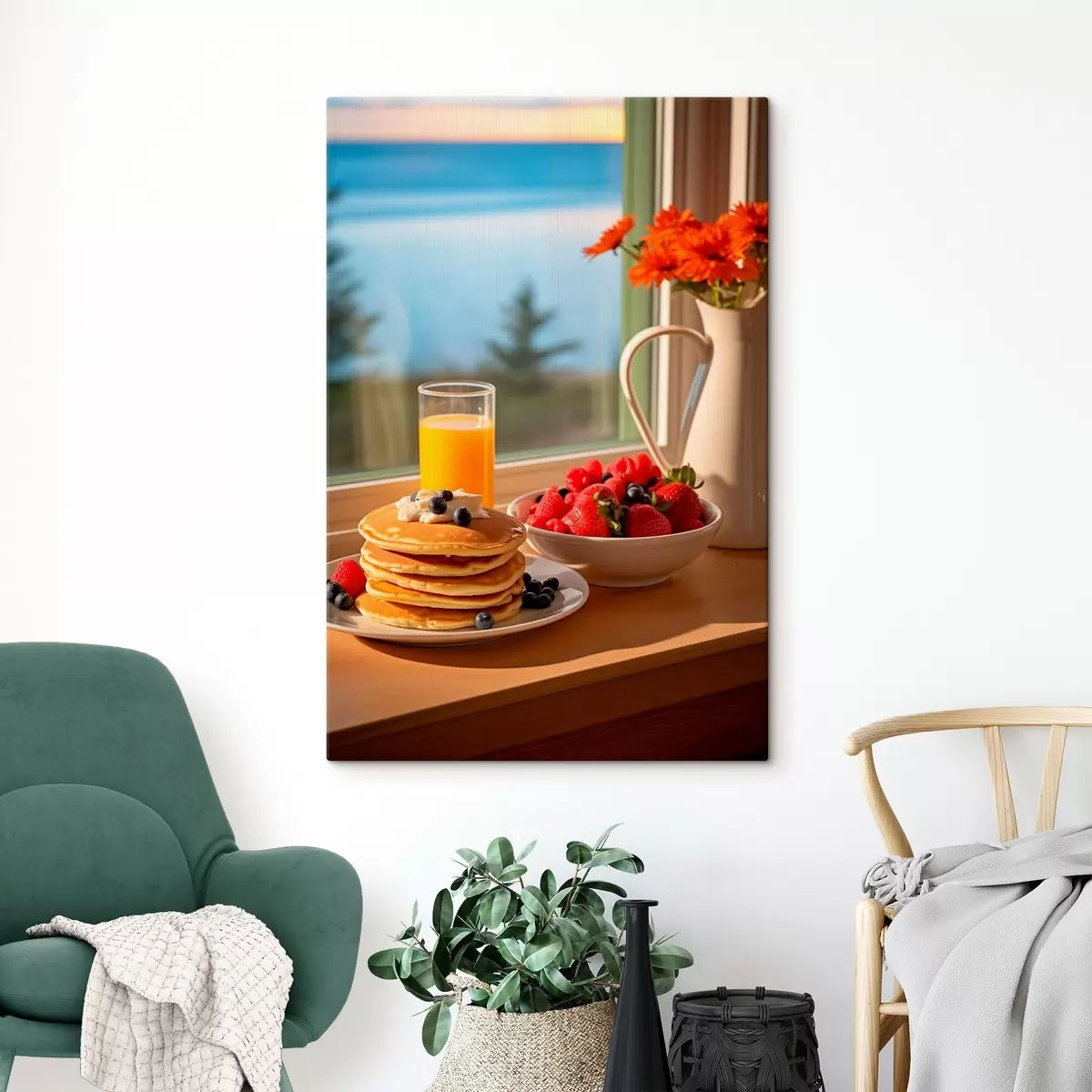 Glezna Mājīgas brokastis pie loga s43570