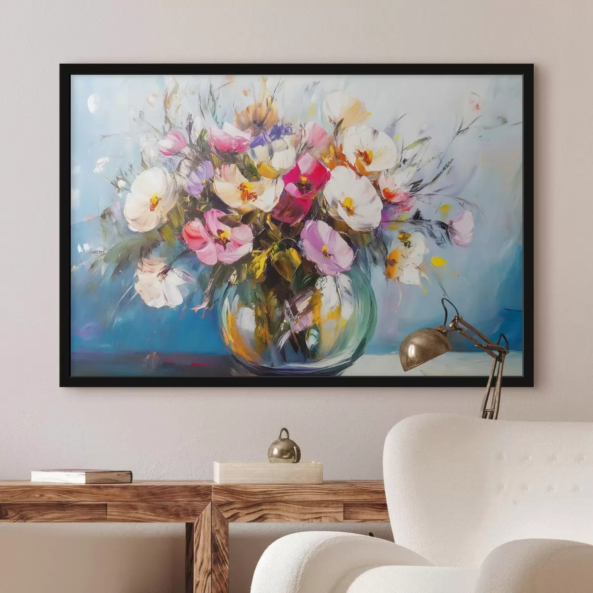 Plakāts Delikāts pušķis eļļas krāsu stilā f43913