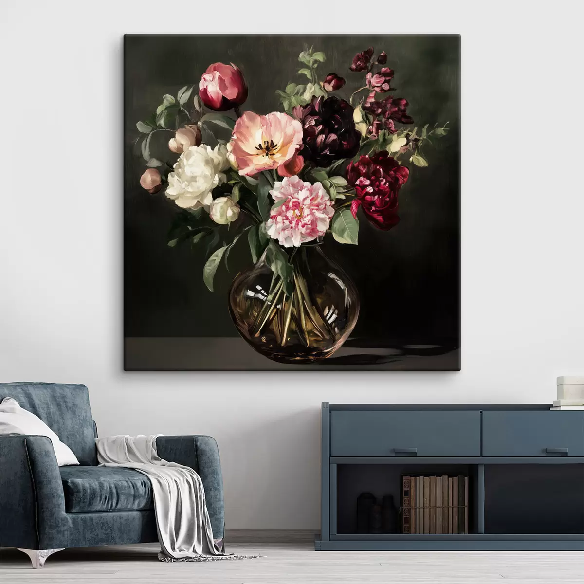 Glezna Pušķis uz tumša fona s43912