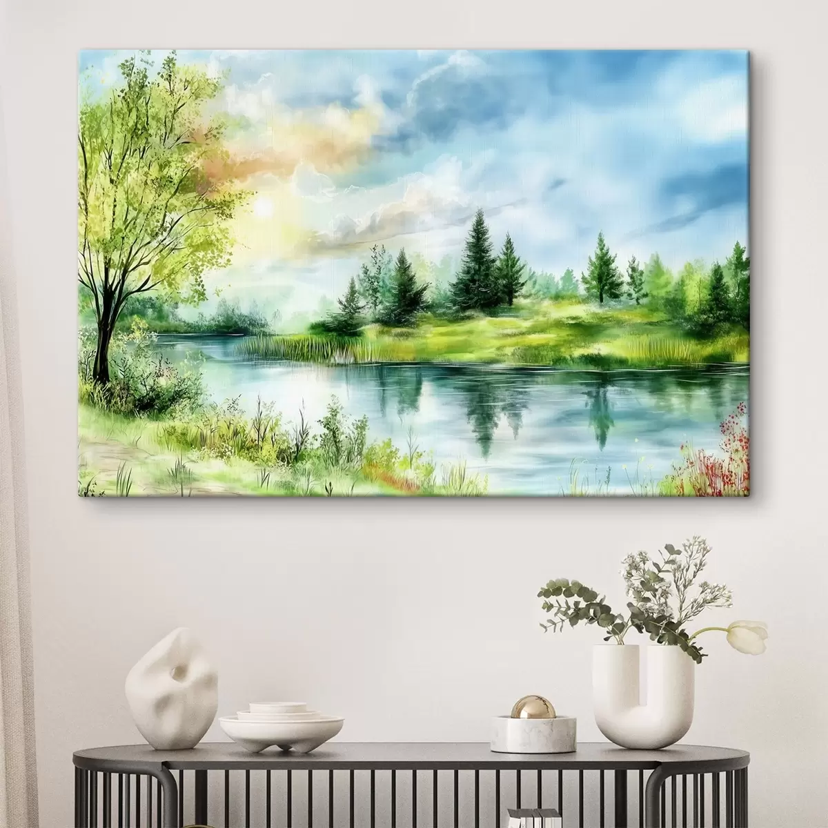 Glezna Skaists skats uz ezeru s43923