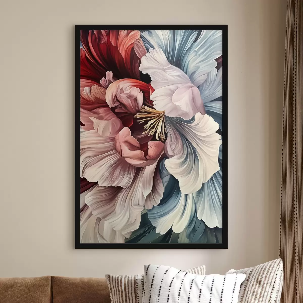 Plakāts Zils un sarkans zieds f43905