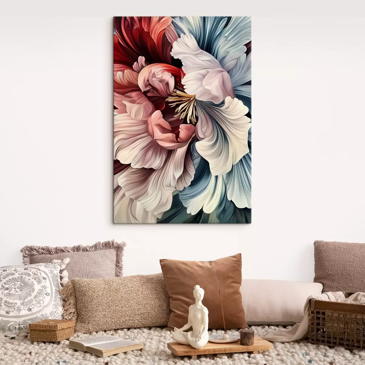 Glezna Zils un sarkans zieds s43905