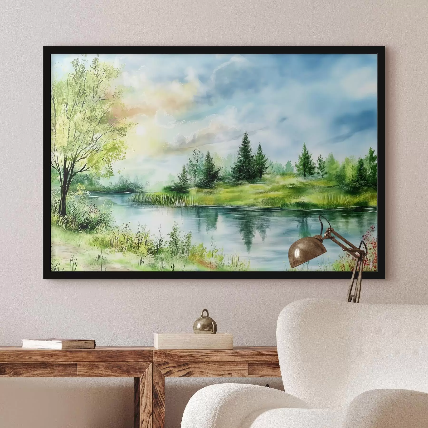 Fototapetes Skaists skats uz ezeru f43923